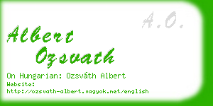 albert ozsvath business card